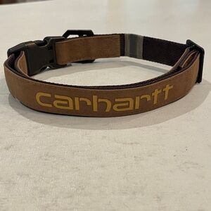 Carhartt Tan pinch clasp style Dog Collar with Logo. GUC!